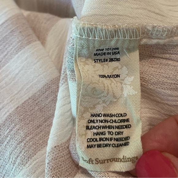 NWT Soft Surroundings Cabana Tee Gauze Short Sleeve Striped Top 10/12 Medium - Picture 10 of 10